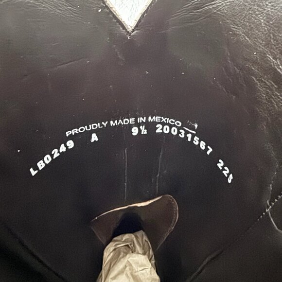 Lane BRIDLEWOOD Womens Square Toe Cowboy Boots 9.5 Brown Navy Western Cowgirl - Picture 11 of 13